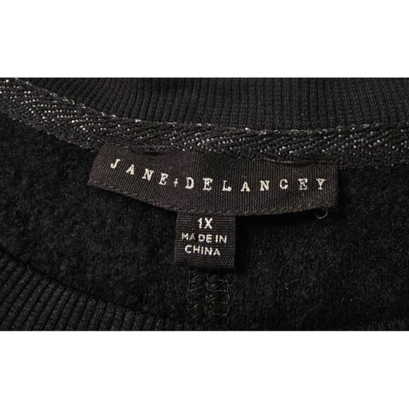 Jane + Delancey Black Abstract Print Tunic Top Sz 1X Lagenlook Cozy Comfort - Picture 5 of 10